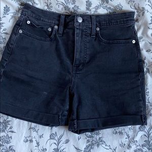 Madewell High-Rise Denim Black Mid-length Shorts